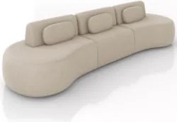 Sofá 4 Lugares 366cm Orgânico Mellanie Veludo Bege Z32 - Mpozenato