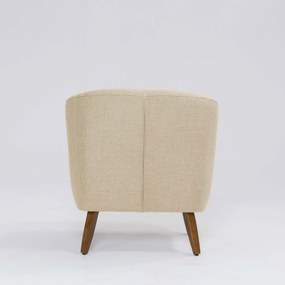 Poltrona Decorativa Milão D07 Pés Madeira Linho Marfim - D'Rossi