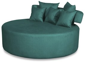 Sofá Chaise Eva Redondo 02 Lugares Suede Azul Tiffany
