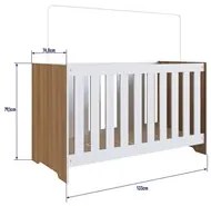 Berço Americano 3 em 1 Certificado Inmetro Aconchego LA004 Nogal/Branc