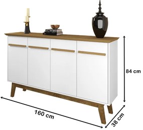 Aparador Buffet Opala Cinamomo Com Branco – Bechara Móveis