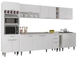 Armário de Cozinha CP07 Com Pia 180cm Pérola Z34 Branco - Mpozenat