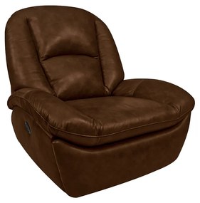 Poltrona do Papai Sala de Cinema Reclinável Carrie Manual Glider Giratória Couro Manchado Marrom Chocolate G40 - Gran Belo