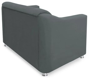 Namoradeira Cecilia 2 Lugares Suede Cinza Grafite 1,20 m Decorativa Sala Recepção