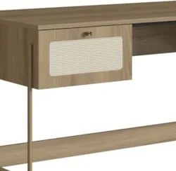 Mesa Escrivaninha Home Office Pé Metal Arlo A10 Hanover/Dourado - Mpoz