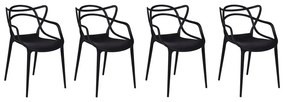 Conjunto com 4 Cadeiras Allegra Preto - Conjunto com 4 Cadeiras Allegra - Preto