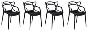 Conjunto com 4 Cadeiras Allegra - Preto