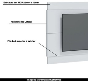 Painel Decorativo Sala de Estar 180cm Julien Branco Acetinado G29 - Gran Belo