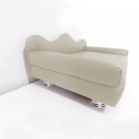 Cama Sofá Pet Meg Para Cães E Gatos Elegante e confortável Courino Bege