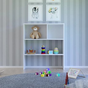 Estante Infantil Organizadora com Nichos e 01 Prateleira Branco - D'Rossi
