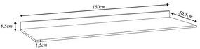 Tampo para Balcão de Cozinha com Rodapé Torfi 150cm MDP/BP Branco G96 - Gran Belo