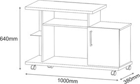 Rack Decorativo Compacto Smart TV até 26 Pol Cinamomo/Off White G26 - HB Móveis