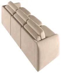 Sofá Cama Casal para Sala 246cm Polska Z08 Veludo Bege - Mpozenato