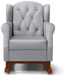 Kit 02 Poltronas Amamentação Base Madeira Balanço Lucy Z39 Sintético C