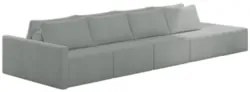 Sofá Ilha Modular com Puff para Sala Living 432cm Georgia Z08 Boucle C