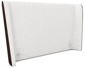 Cabeceira Design para Cama de Casal Torres Pés em Madeira PU/Bouclê Marrom/Off White G91 - Gran Belo