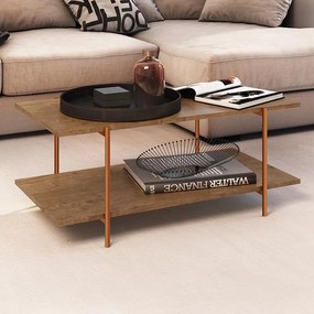 Mesa Centro Multifuncional C/ 2 Prateleiras - Vermont Cobre