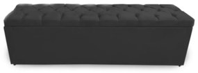 Calçadeira Baú Casal King 195cm Nicole Capitonê Suede Preto - Sheep Estofados - Preto