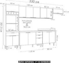 Armário de Cozinha CP06 Para Pia 120cm Pérola Z34 Branco    - Mpozenat
