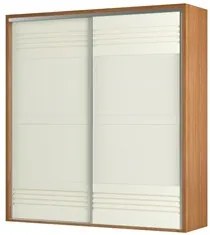 Guarda Roupa Casal 223cm 2 Portas de Correr 100% MDF TW602 Freijó/Off