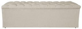 Calçadeira Estofada Liverpool 195 cm King Size Suede Bege - ADJ Decor