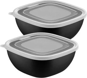 Jogo de Potes Tramontina MixColor Polipropileno Preto 2 Litros 2 Peças