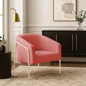 Poltrona Sala Industrial Alta Champanhe Stella Suede D03 - D'Rossi - Rose