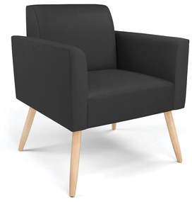Sofá Namoradeira com 2 Poltronas Pés Palito Natural Marisa Corino D03 - D'Rossi - Preto