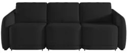 Sofá Cama Casal para Sala 276cm Polska Z08 Veludo Preto - Mpozenato