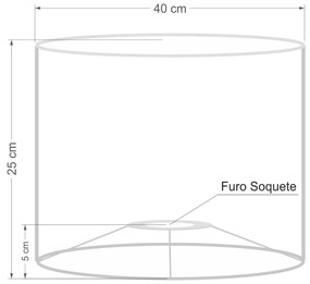 Cúpula em tecido cilíndrica abajur luminária cp-4099 40x25cm lilás