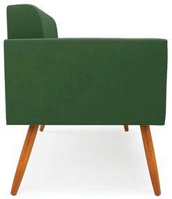 Sofá Namoradeira Elisa Suede Pés Palito Castanho - D'Rossi - Verde