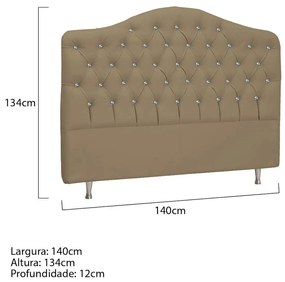 Cabeceira Casal Florence P04 140 cm Suede - ADJ Decor