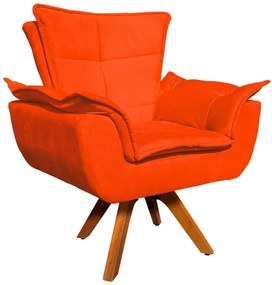 Poltrona Sala de Estar Giratória MM30 Kit 2 Opalla Suede - Laranja