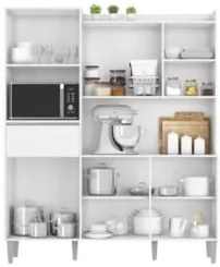 Armário de Cozinha Compacta 160cm 5 Portas Isabel Branco    - AJL Móve