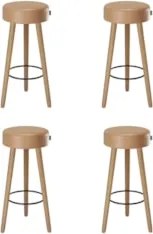 Banqueta Alta Estofada Pés Palito Kit 4 Hong Sintético Amarula S08 - M