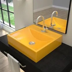 Cuba Pia De Apoio Para Banheiro Quadrada Ravena Q39 Amarelo C08 - Mpoz