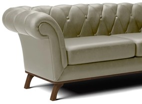 Sofá 3 Lugares Viena D07 230cm Base de Madeira Corano Bege - D'Rossi