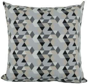 Capa almofada LYON Veludo estampado Triângulos bege 50x50cm
