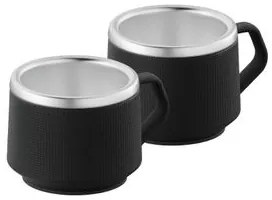 Kit 2 Xícaras para Café Tramontina em Aço Inox Preto 80 ml