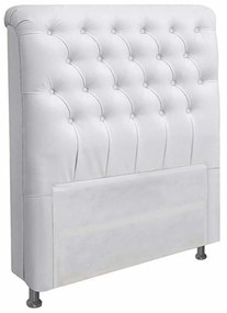 Cabeceira Paris Cama Box Solteiro 90cm Corino Branco M11 - D'Rossi
