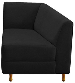 Recamier Valéria 140cm Lado Direito Corano Preto - ADJ Decor
