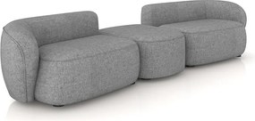 Sofá Versátil Sala de Estar Egito 362cm Modulado Linho Cinza Manchado G52 - Gran Belo