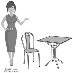 Jogo de Mesa e 04 Cadeiras Thais com Tampo Granito Branca/Assento Linh