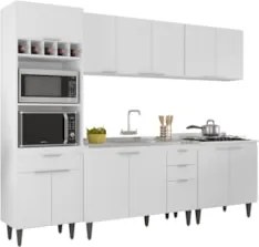 Armário de Cozinha CP05 Com Pia 120cm Pérola Z34 Branco     - Mpozenat