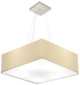 Lustre Pendente Quadrado Md-4032 Cúpula em Tecido 15/50x50cm Algodão Crú - Bivolt