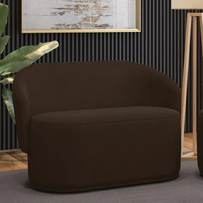 Sofá 2 Lugares Namoradeira Orgânica para Sala Malu Suede M11 - D'Rossi - Marrom