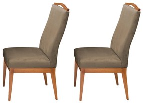 Conjunto 2 Cadeiras Decorativa Lara Aveludado Cappuccino