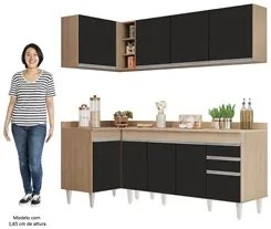 Armário de Cozinha Modulado de Canto Direito 4 Peças CP41 Balcão com T