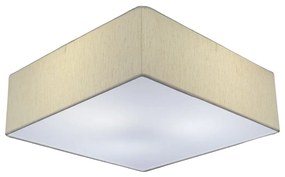 Plafon Quadrado Md-3002 Cúpula em Tecido 50x50x15cm Linho Bege - Bivolt