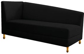 Recamier Valéria 140cm Lado Direito Suede Preto - ADJ Decor